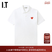 CDG GARCONS川久保玲情侣合身短袖 PLAY COMME des 翻领polo衫