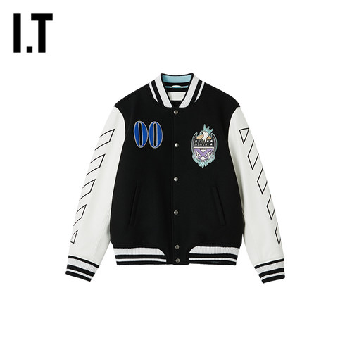 OFF-WHITE™拼接棒球夹克