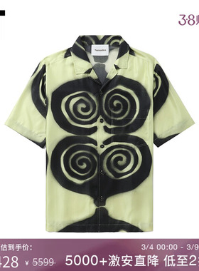 IT Nanushka男装短袖衬衫新款文艺摩登喷绘几何印花上衣H03099MM