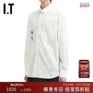 IT uniform experiment男装长袖衬衫新款质感型男印花衬衣250093M