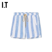 RHUDE男装 宽松直筒裤 条纹毛绒短裤 新款 清爽时尚 休闲裤 SH1732MM