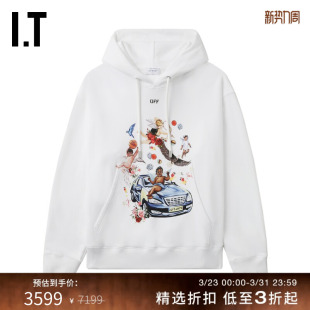 天使图案印花连帽卫衣新款 WHITE™男装 OFF