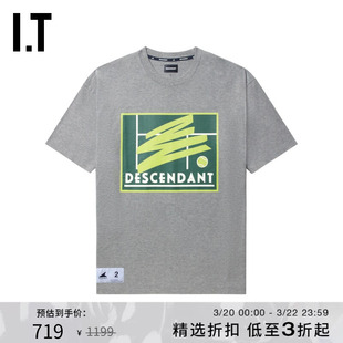 IT DESCENDANT男装宽松短袖T恤新款潮流休闲logo印花半袖SCSM34MM