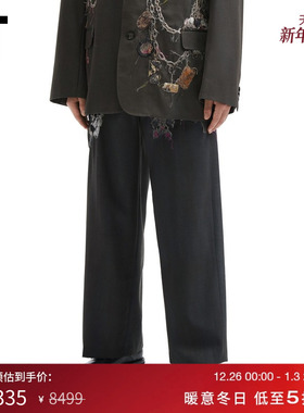 IT doublet男装宽松西装裤长裤新款时髦有型链条图案线绣直筒裤