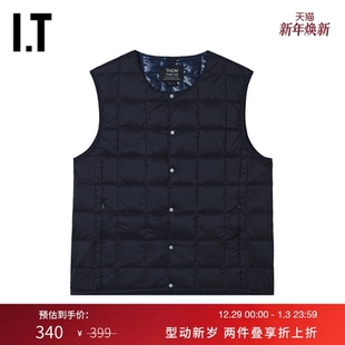 帅气休闲绗缝羽绒背心外搭ION004MP 按扣羽绒马甲新款 TAION男装