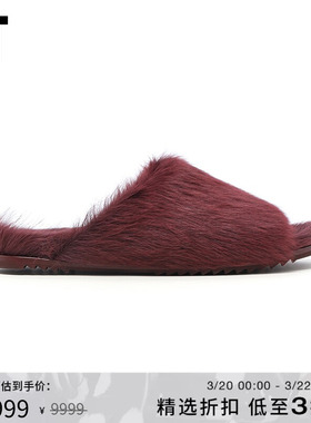 IT Rick Owens男款外穿拖鞋新款摩登时髦牛毛皮毛绒凉鞋18LHLCML
