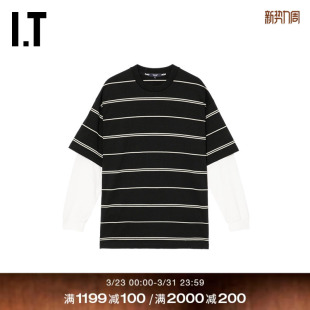 des COMME GARCONS HOMME男装 T恤活力街头 假两件条纹长袖 CDG