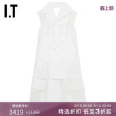 CDG HOMME COMME GARCONS PLUS男叠层拼接薄纱微透长马甲 des