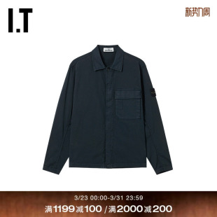 翻领长袖 ISLAND男装 衬衫 新款 上衣0130A1MQ 潮流酷感工装 STONE