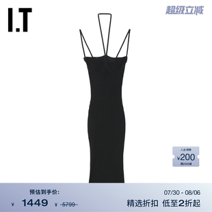 辣妹裙0973X ANDREA ADAMO女装 吊带针织连衣裙性感时髦挂脖修身