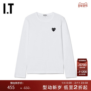 IT CDG PLAY COMME des GARÇONS川久保玲女装长袖T恤爱心缝饰内