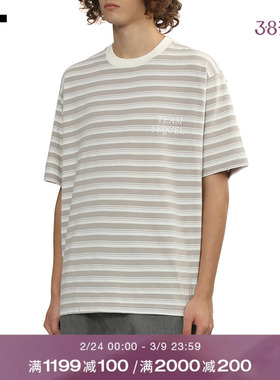 IT SEQUEL男装条纹短袖T恤新款简约休闲风宽松圆领半袖AWCS01MQ
