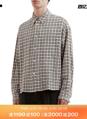 IT STUDIO NICHOLSON男装格纹衬衫新款复古文艺格子衬衣NOST8AMQ