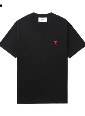 IT AMI男装圆领短袖T恤新款基础日常款爱心logo装饰半袖UTS724MN