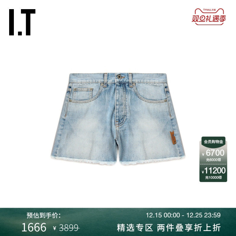 ITOFF-WHITE™毛边牛仔短裤