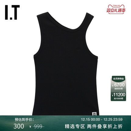 IT SJYP女装不对称罗纹背心新款时尚甜辣修身内搭上衣TOT16WXO