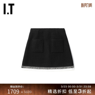 时尚 粗花呢半身裙短裙新品 精致流苏缀饰A字裙113020A N°21女装