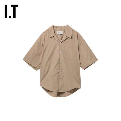 ITAMI宽松短袖衬衫简约有型
