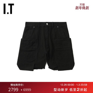 DRKSHDW男装 率性潮流纯色毛边休闲裤 宽松工装 新款 358CVSMO 短裤