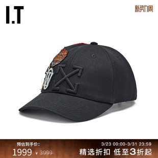 新款 WHITE™男款 徽章布贴棒球帽鸭舌帽 OFF
