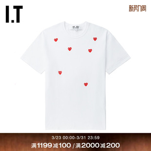 COMME des GARCONS川久保玲情侣款 圆领短袖 PLAY 基础款 T恤 CDG