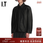 FEAR GOD男装 拉链皮衣皮夹克新款 复古有型翻领皮外套507LTH