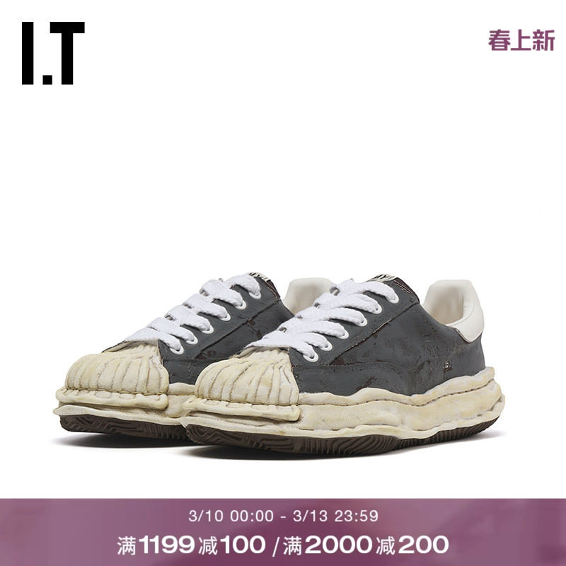 IT Mihara Yasuhiro男款做旧运动鞋新款复古街潮厚底板鞋W727GRMP