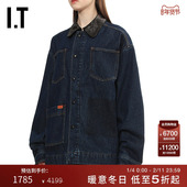 外套JK7314AP 帅气复古宽松水洗工装 BAPY女装 翻领牛仔夹克新款