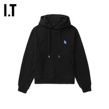 IT ADER error女装纯色连帽卫衣新款基础logo装饰连帽衫YHD1BKXM