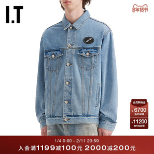 IT We11Done男装宽松牛仔夹克新款潮流街头风水洗外套017UICMQ