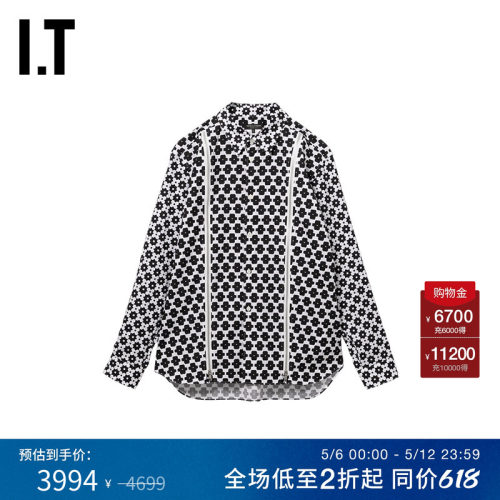 IT几何图案装饰花衬衫