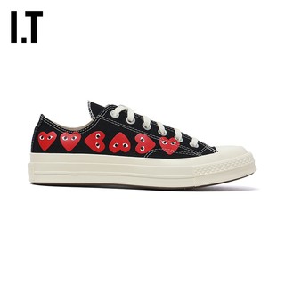 IT CDG PLAY COMME des GARCONS川久保玲情侣款低帮帆布鞋休闲鞋