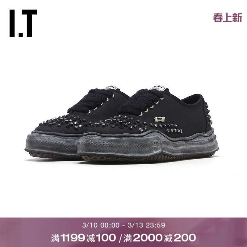 IT Mihara Yasuhiro男款做旧运动鞋新款潮酷有型铆钉缀饰休闲鞋