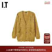 R13女装 破坏感破洞针织开衫 新款 时尚 街潮杂色毛衣外套R13WY1XQ