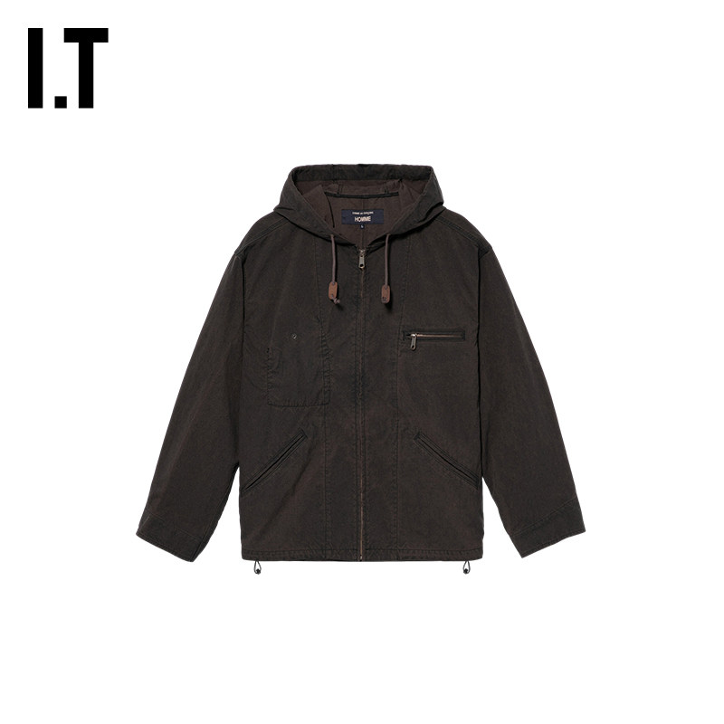 IT CDG COMME des GARCONS HOMME男装连帽拉链夹克外套复古休闲风