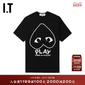 GARCONS川久保玲情侣爱心logo印花短袖 T恤 COMME des CDG PLAY