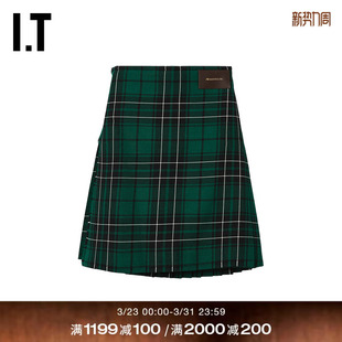 复古时尚 格纹褶裥半身裙新款 Anderson男装 格子A字裙019781M