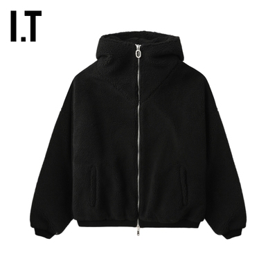 ITGROUNDZERO仿羊羔绒连帽夹克