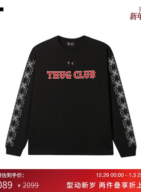 IT THUG CLUB男装圆领长袖T恤新款潮酷有型内搭打底衫上衣2602MP