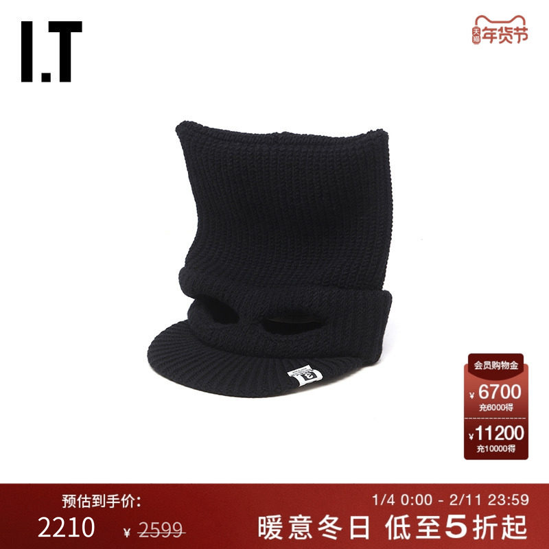 IT Mihara Yasuhiro女款平檐针织帽新款个性趣味冷帽毛线帽4002BL