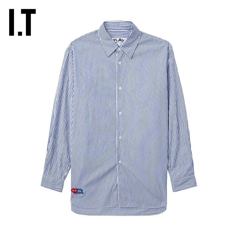 it cdg play comme des garcons川久保玲男装休闲时尚竖条纹衬衫
