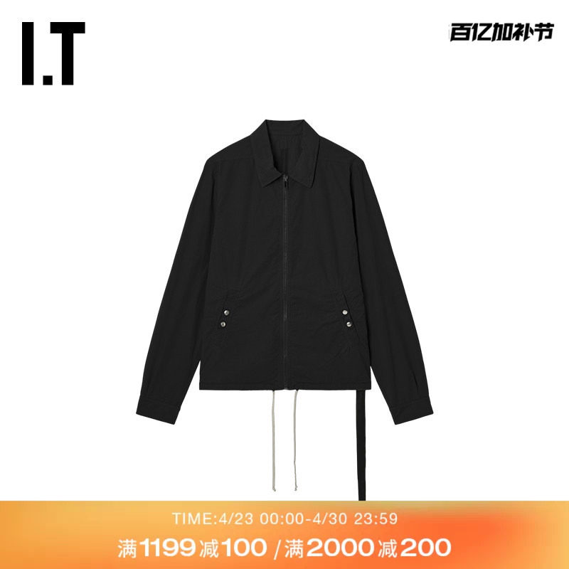 IT DRKSHDW男装翻领拉链夹克新款酷感有型纯色休闲外套4783CRMQ
