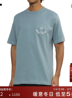 IT MARKAWARE男装圆领短袖T恤新款休闲趣味笑脸装饰半袖0CS01BMP