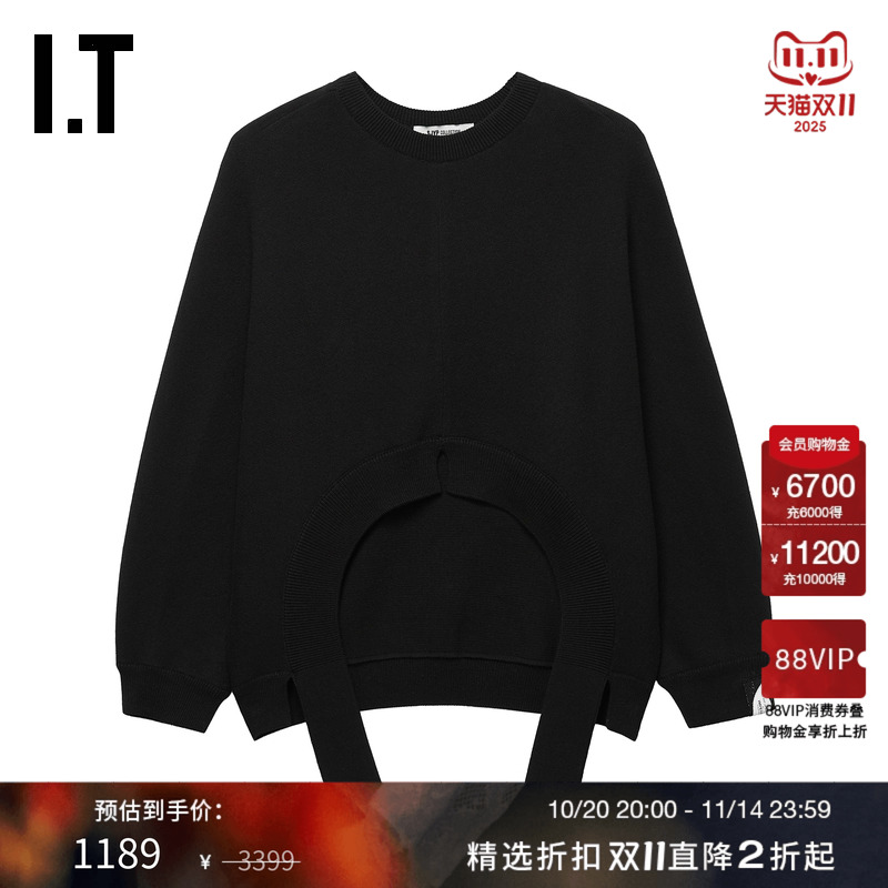 ITSJYP圆领露脐针织衫
