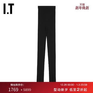 紧身长裤 Owens女装 新品 日常基础裤 65555 腿开叉罗纹打底裤 Rick