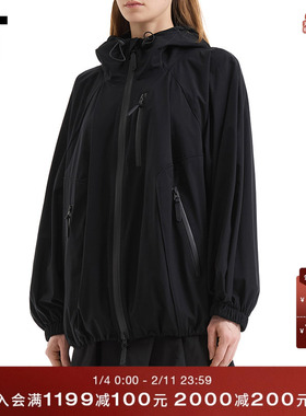IT Nagonstans女装连帽拉链夹克新款户外风宽松纯色外套130371XQ