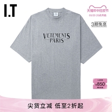 VETEMENTS女装 中长款 落肩T恤新品 随性潮流男友风宽松半袖 330GX