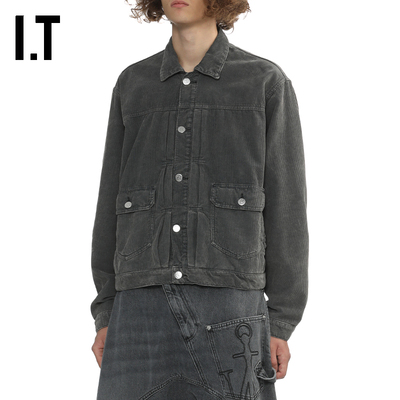 ITSUNFLOWER翻领排扣夹克