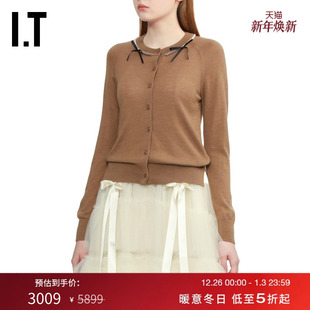 新款 合身针织开衫 Rocha女装 珠饰链条项链坠饰KMK13BXP Simone