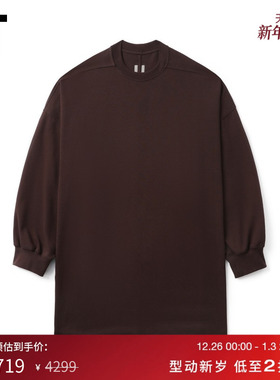 IT Rick Owens男装小圆领长袖T恤新款随性休闲宽松纯色上衣5276BA